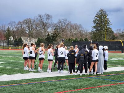 River Dell varsity girls lacrosse team rolls to 13-1 victory over Passaic Valley in the 2022 home opener