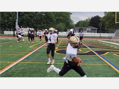 River Dell Golden Hawks Freshman Football Team rolls to shutout win over Bergenfield