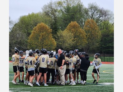 River Dell Varsity Boys Lacrosse Team extends winning streak in a 16-3 victory over Park Ridge