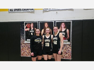 River Dell Varsity Girls Basketball Team celebrates Senior Night with a convincing victory over Pascack Hills