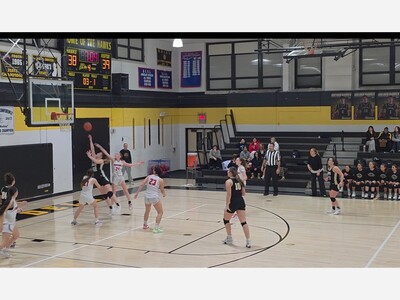River Dell Varsity Girls basketball team prevails in a back-and-forth battle against Westwood
