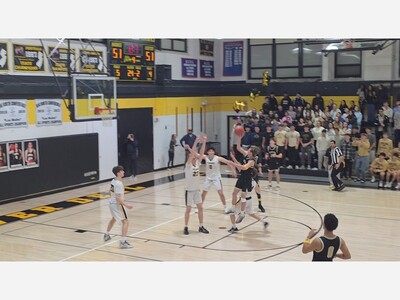 Nick Clark’s buzzer beater lifts the River Dell Varsity Boys Basketball Team past Cresskill in the Regular-Season Finale